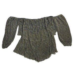 Bluebell Women's Cold Shoulder Romper Gold Silver Shimmer Metallic Size 3XL